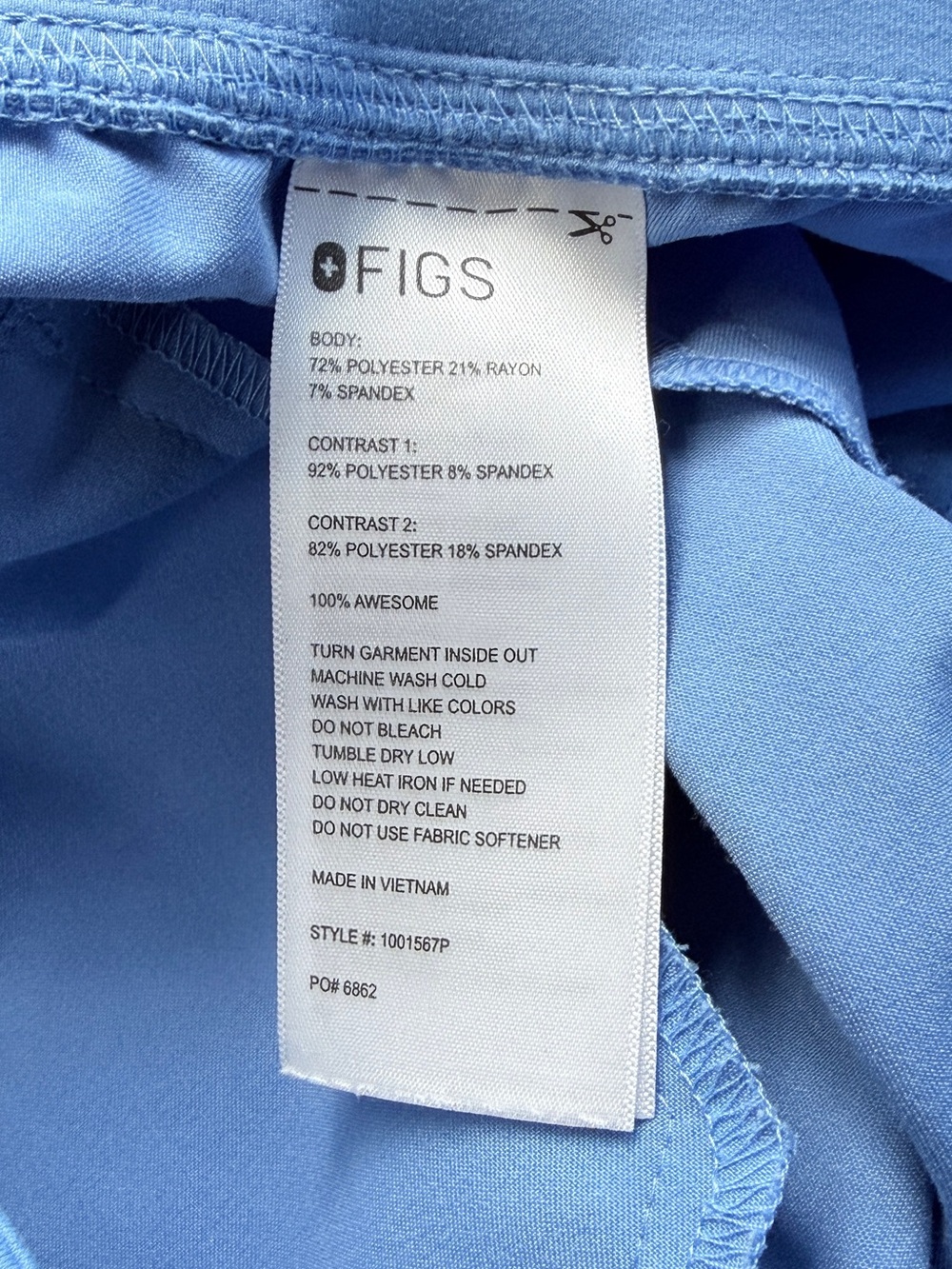Figs Isabel High Rise Wide Leg Scrub Pant Size XL Petite - Picture 5 of 8